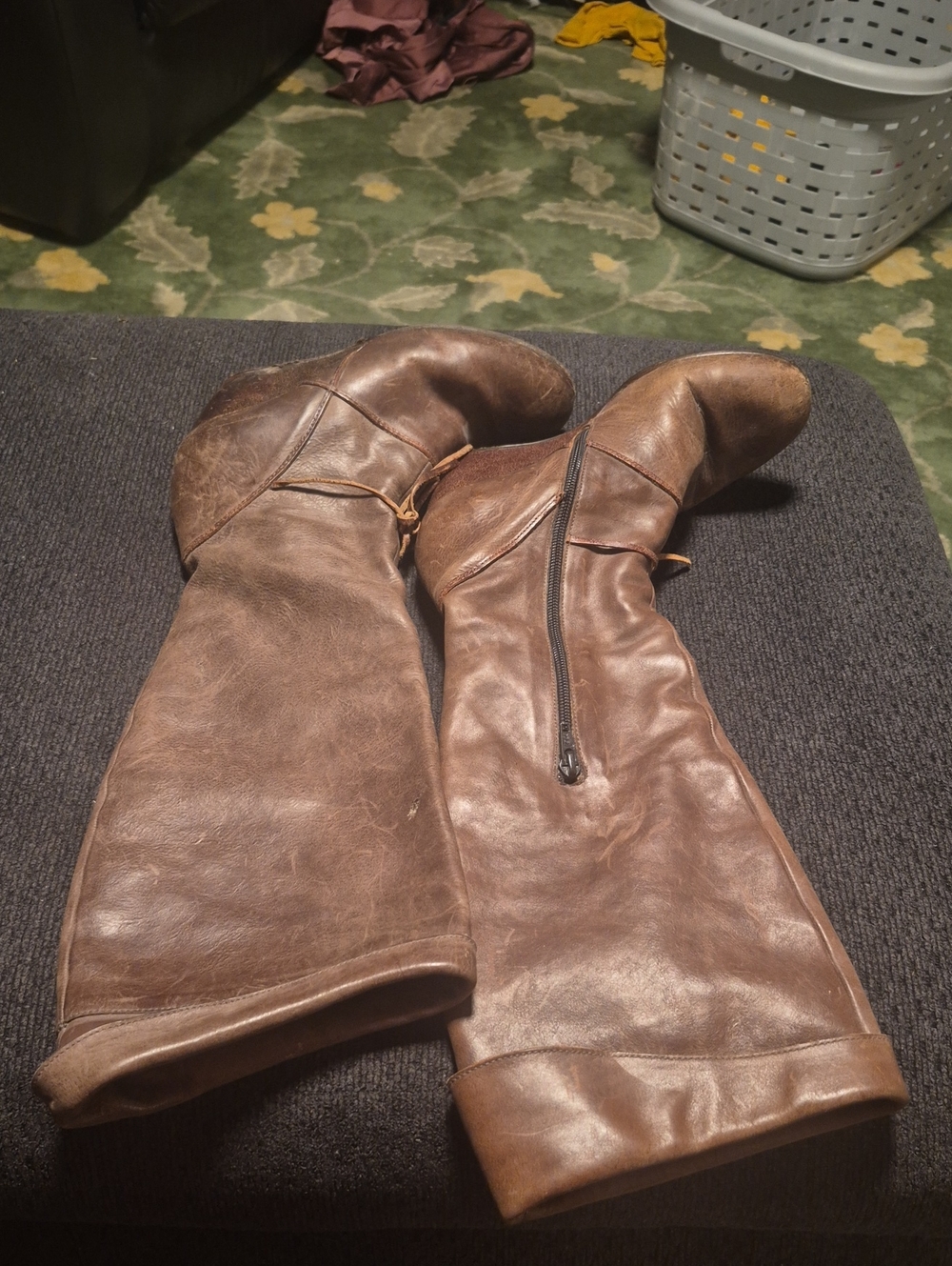 COCLICO Brown Leather Knee-High Heeled Boots